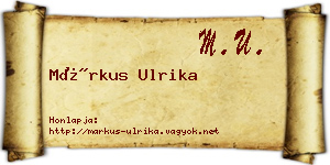 Márkus Ulrika névjegykártya